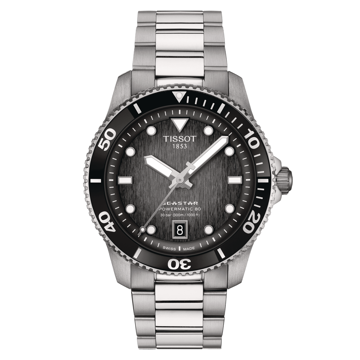 Tissot Seastar 1000 Powermatic 80 Black Dial Stainless Steel Unisex Watch T1208071105100