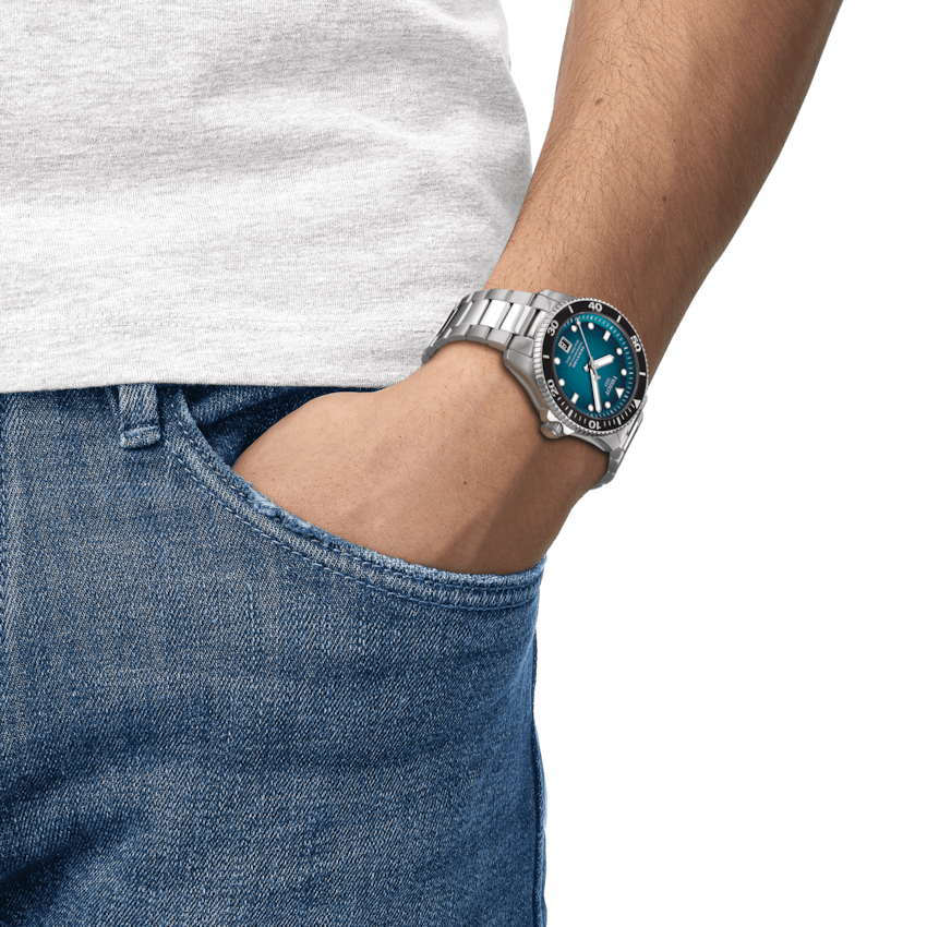 Tissot Seastar 1000 Powermatic 80 Turquoise Dial Stainless Steel Unisex Watch T1208071109100