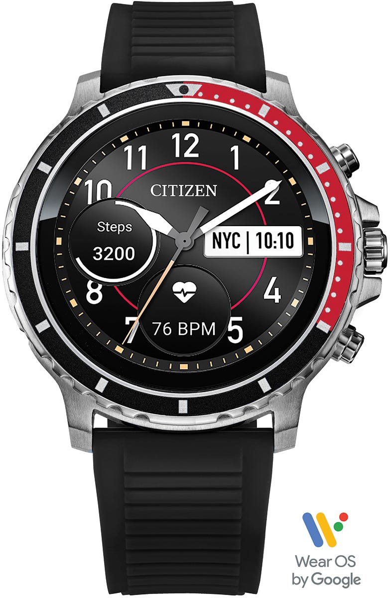 Citizen CZ SMART Black & Red Stainless Steel Smartwatch MX0000-07X