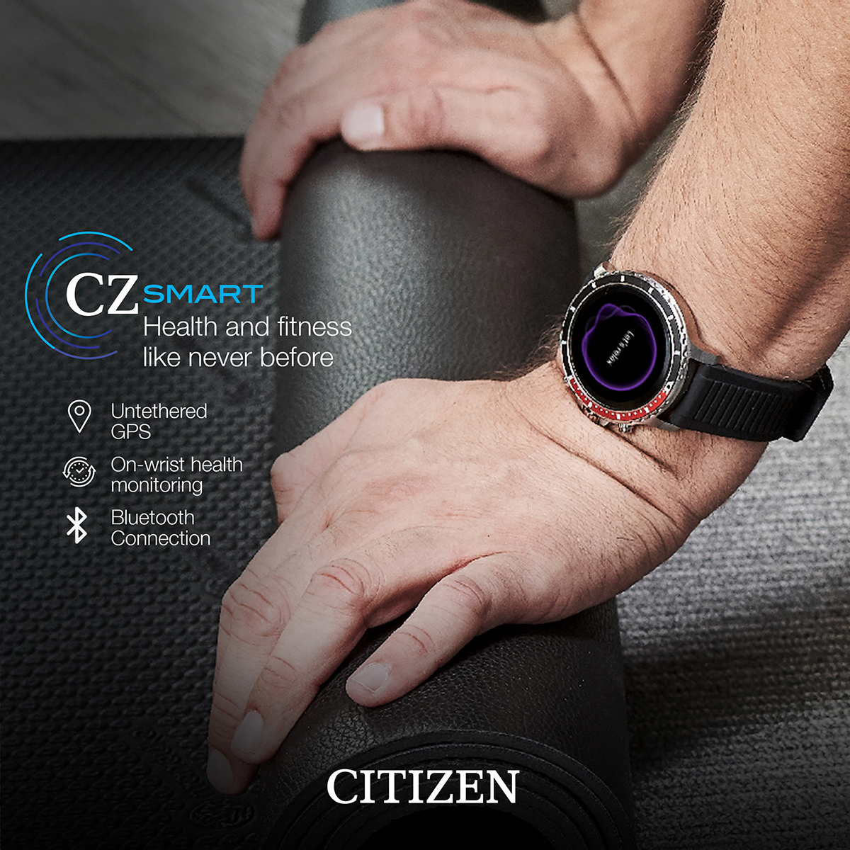 Citizen CZ SMART Black & Red Stainless Steel Smartwatch MX0000-07X