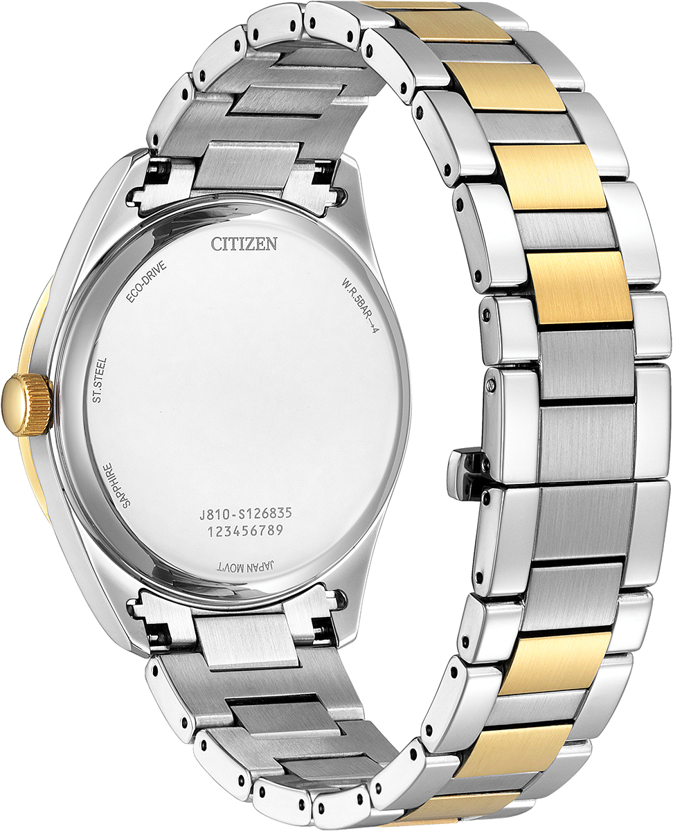 Citizen Eco-Drive Arezzo White Dial Two Tone Mens Watch AW1694-50A