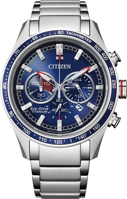 Citizen Eco-Drive Black Dial Super Titanium Mens Chronograph Watch CA4490-85L