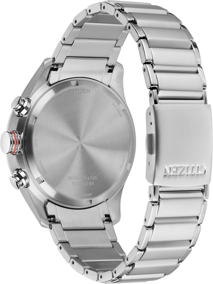Citizen Eco-Drive Black Dial Super Titanium Mens Chronograph Watch CA4491-82E