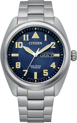 Citizen Eco-Drive Blue Dial Super Titanium Mens Watch BM8560-88L