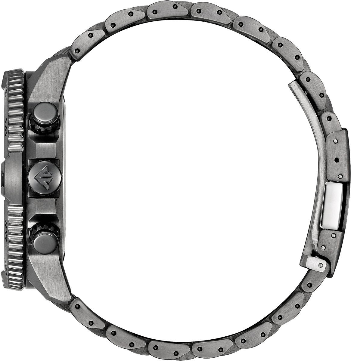 Citizen Eco-Drive Navihawk A-T Green Dial Grey Ion-Plated Stainless Steel Mens Radio Controlled Chronograph Watch AT8227-56X
