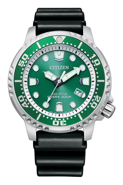 Citizen Eco-Drive Promaster Diver Green Dial Stainless Steel Mens