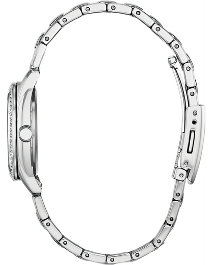 Citizen Eco-Drive Silhouette Crystal Mother of Pearl Dial Stainless Steel Womens Watch EW2570-58N