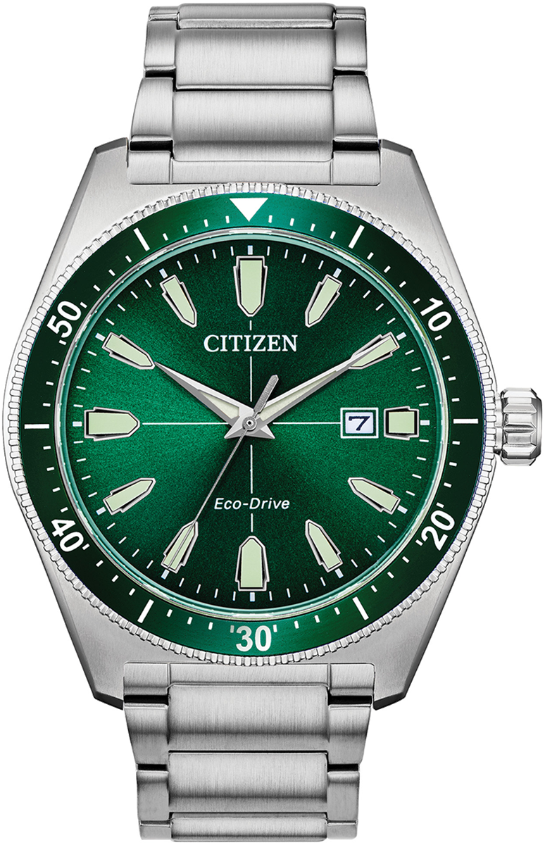 Citizen Eco-Drive Sport Green Dial Stainless Steel Mens Watch AW1598-70X