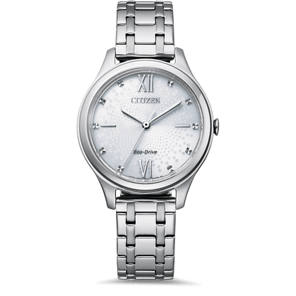 Citizen Eco-Drive White Dial Stainless Steel Womens Watch EM0500-73A