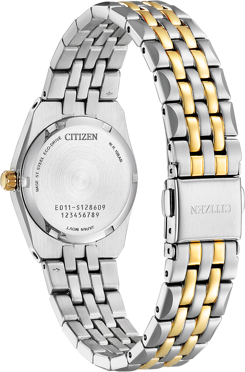 Citizen Eco-Drive WR100 Black Dial Two Tone Womens Watch EW2299-50E