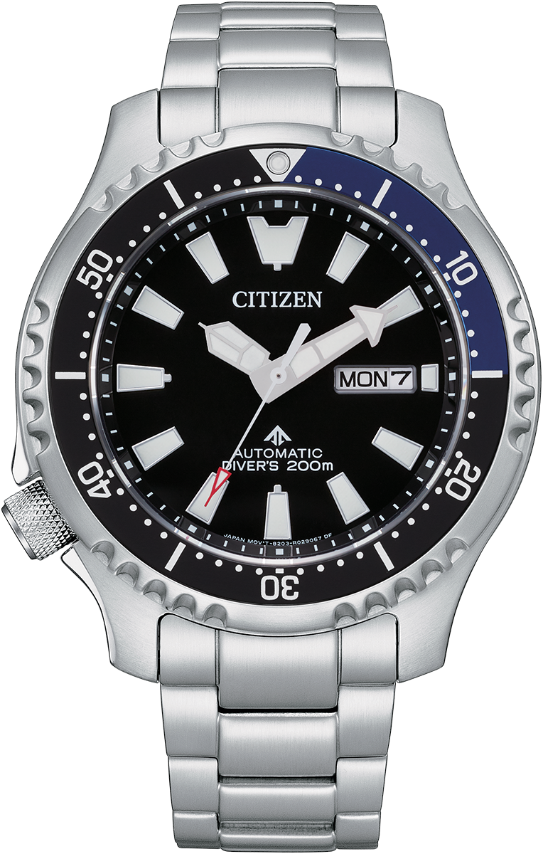 Citizen Fugu Promaster Diver Automatic Black Dial Stainless Steel Mens Watch NY0159-57E