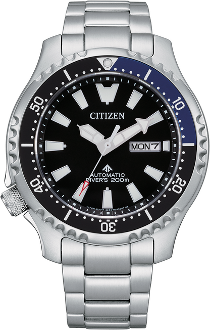 Citizen Fugu Promaster Diver Automatic Black Dial Stainless Steel Mens Watch NY0159-57E