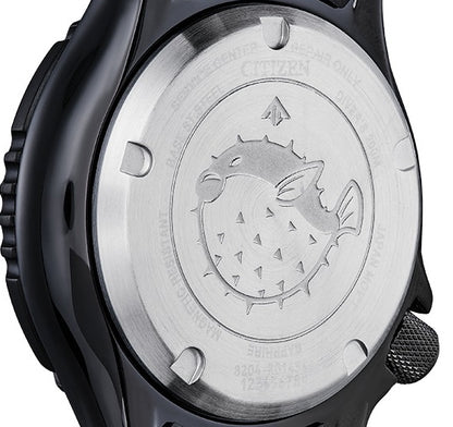 Citizen Fugu Promaster Diver Automatic Blue Dial Ion-Plated Stainless Steel Mens Watch NY0158-09L