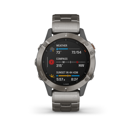 GARMIN fēnix 6 Sapphire Polymer & Titanium Smartwatch 010-02158-23
