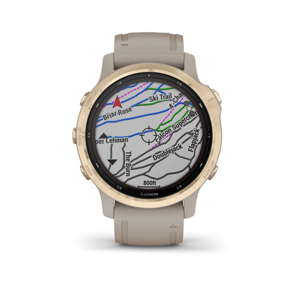GARMIN fēnix 6S Pro Solar Polymer & Light Gold Tone Smartwatch  010-02409-11