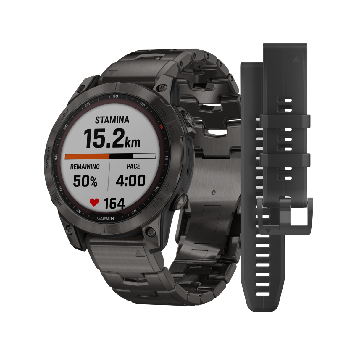 GARMIN fēnix 7 Sapphire Solar Carbon Grey Polymer & Titanium Smartwatch 010-02540-39