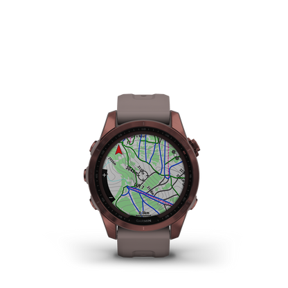 GARMIN fēnix 7S Sapphire Solar Dark Bronze Polymer & Titanium Smartwatch 010-02539-29