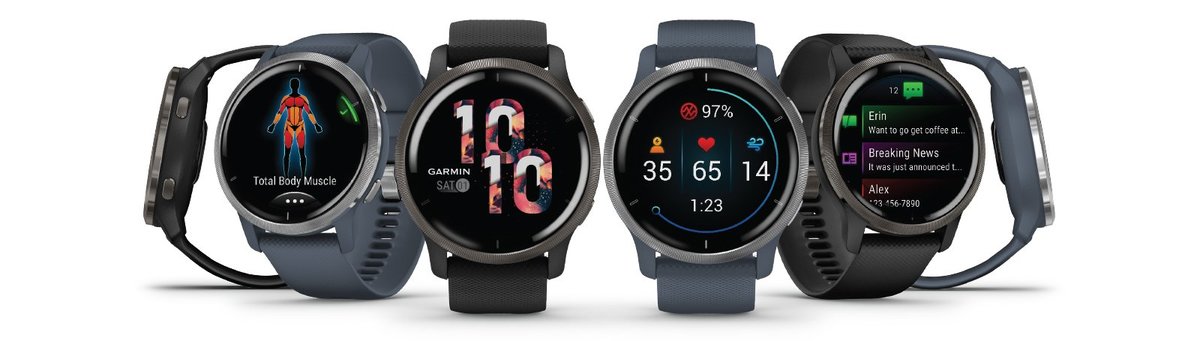 GARMIN Venu 2 Slate Polymer & Stainless Steel Smartwatch 010-02430-21