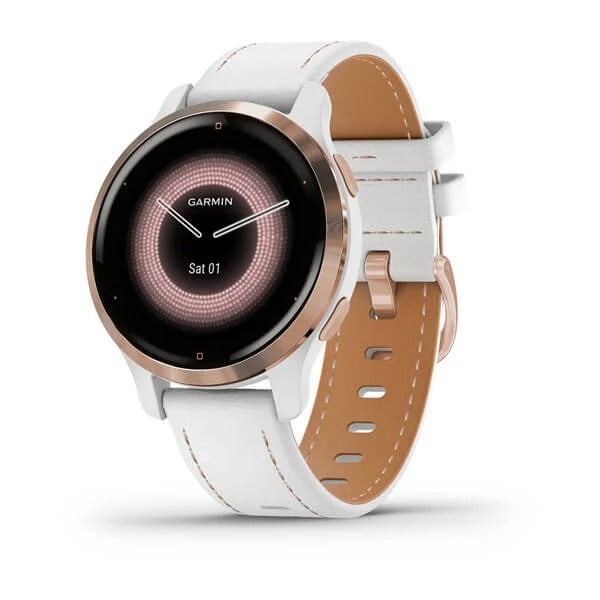 GARMIN Venu 2S White Polymer & Rose Gold Tone Smartwatch 010-02429-23