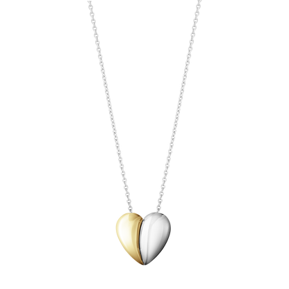 Georg Jensen HEARTS OF GEORG JENSEN Curve Heart Sterling Silver & Gold Pendant Necklace 10017505