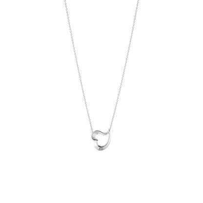 Georg Jensen LOVE LEAF HEART Sterling Silver Pendant Necklace 20001069
