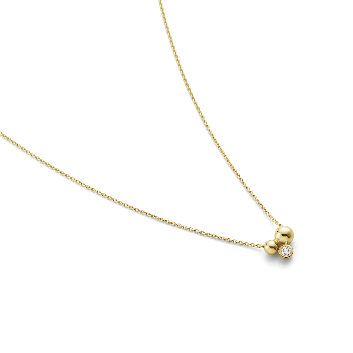 Georg Jensen MOONLIGHT GRAPES 18ct Gold & Diamond Pendant Necklace 20000664