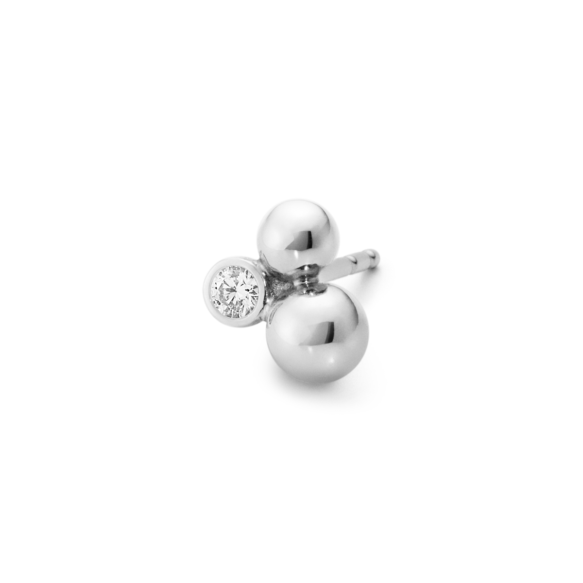 Georg Jensen MOONLIGHT GRAPES Sterling Silver  & Diamond Set Stud Earrings 20000712