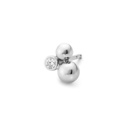 Georg Jensen MOONLIGHT GRAPES Sterling Silver  & Diamond Set Stud Earrings 20000712