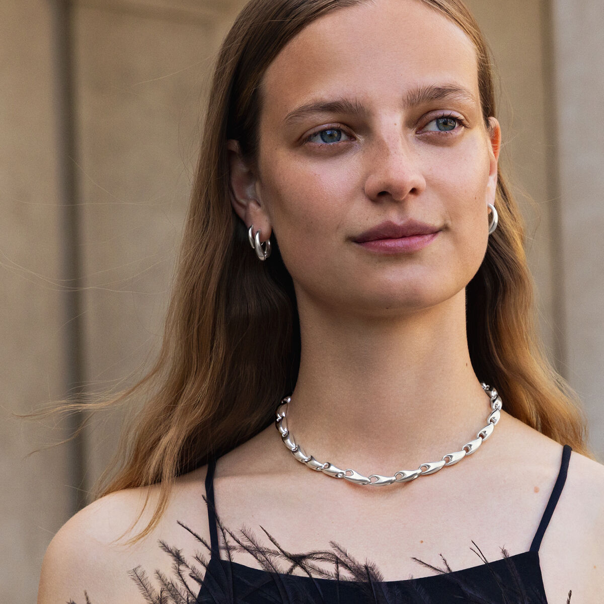 Georg Jensen REFLECT Sterling Silver Hoop Earrings (Small), Pair 20001176