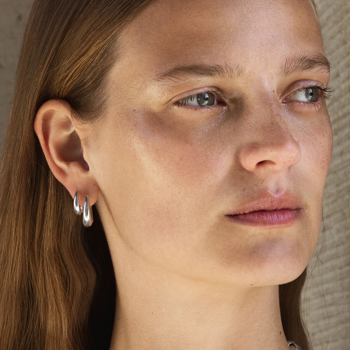 Georg Jensen REFLECT Sterling Silver Hoop Earrings (Small), Pair 20001176