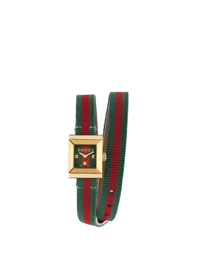 Gucci G-Frame Multi-Colour Dial PVD Gold Plated Womens Quartz Watch YA128527