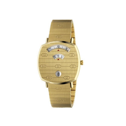 Gucci Grip 35mm PVD Gold Plated Unisex Quartz Watch YA157403