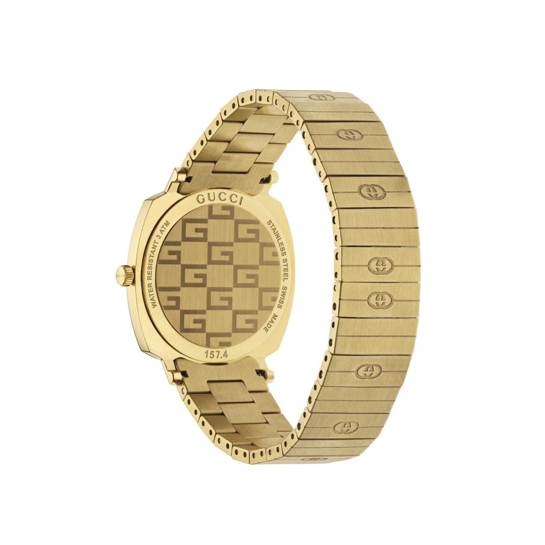 Gucci Grip 35mm PVD Gold Plated Unisex Quartz Watch YA157403