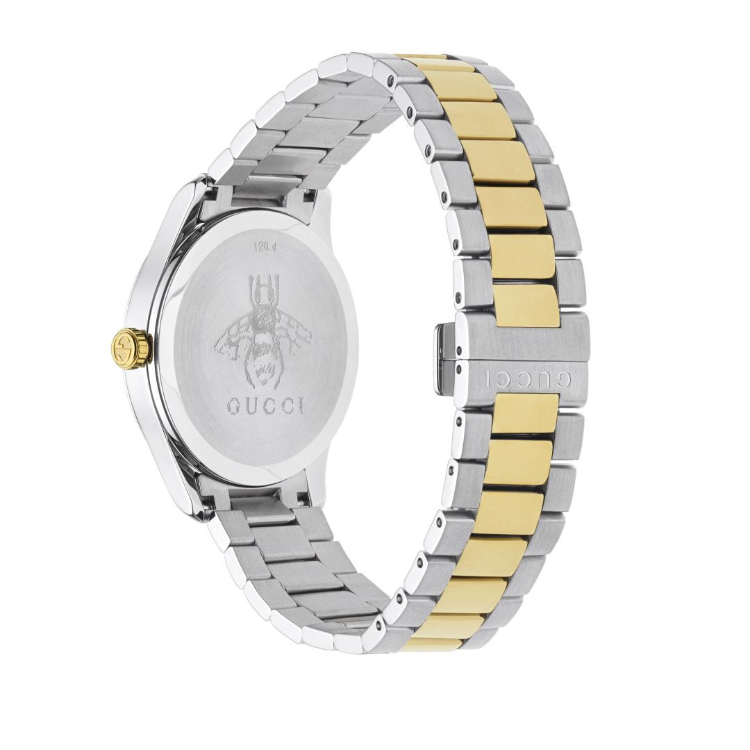 Gucci G-Timeless Feline Silver Dial Two Tone Unisex Quartz Watch YA1264074