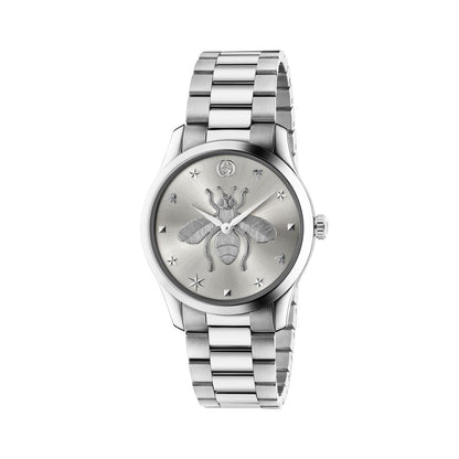Gucci G-Timeless Iconic Bee Silver Dial Stainless Steel Unisex Quartz Watch YA1264126