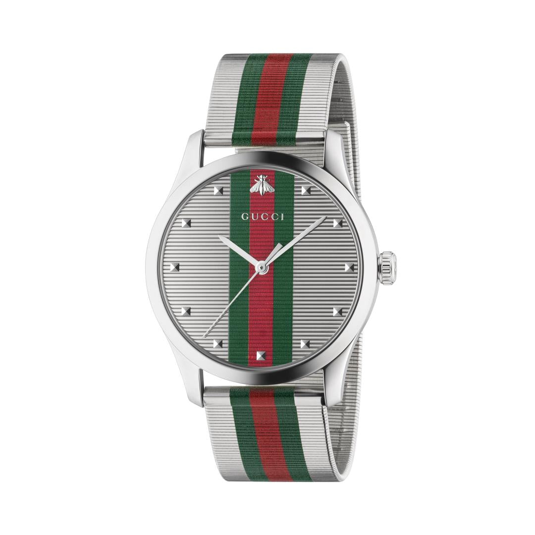 Gucci G-Timeless Multi-Colour Dial Stainless Steel Mens Quartz Watch YA126284