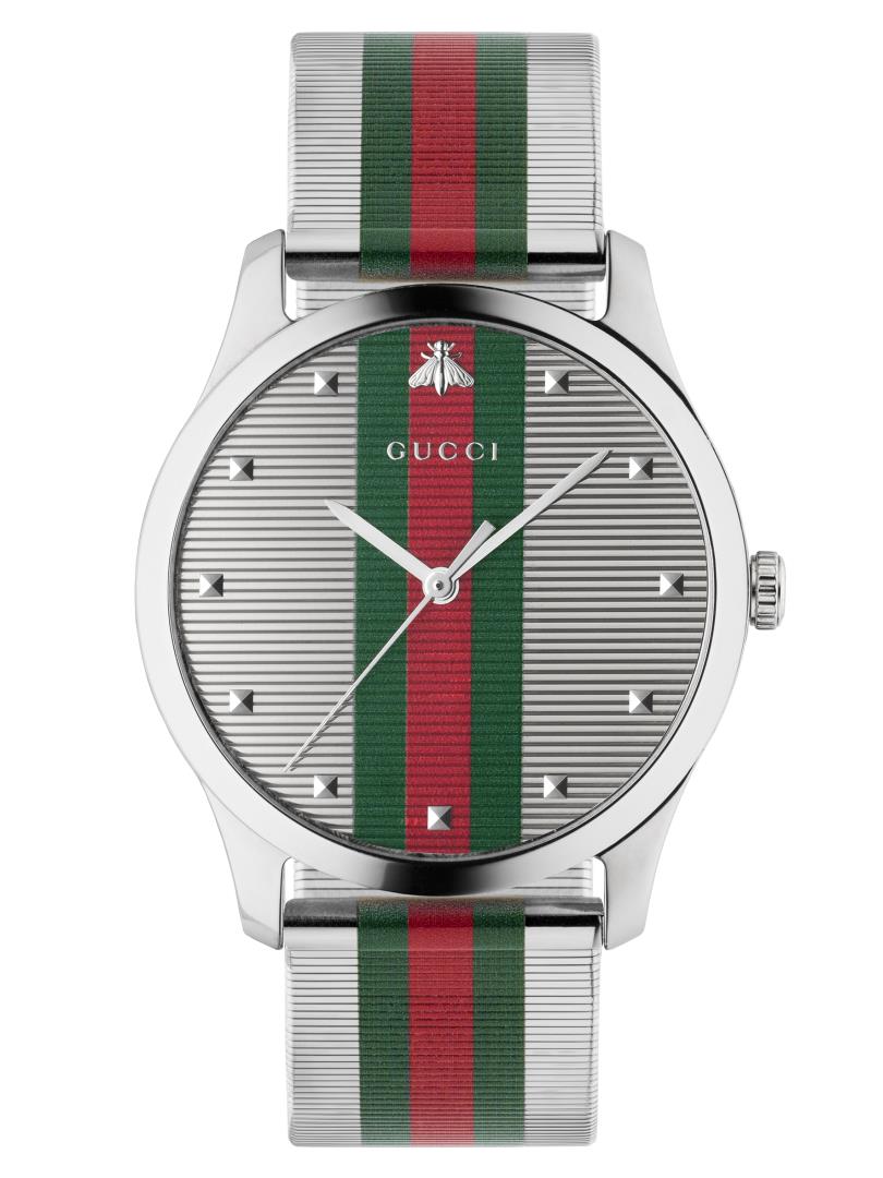 Gucci G-Timeless Multi-Colour Dial Stainless Steel Mens Quartz Watch YA126284