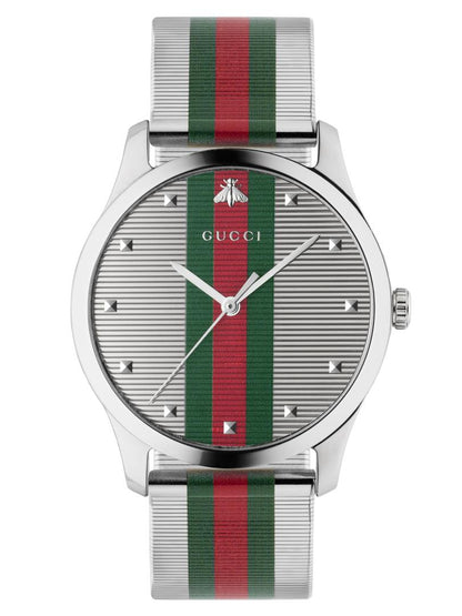 Gucci G-Timeless Multi-Colour Dial Stainless Steel Mens Quartz Watch YA126284