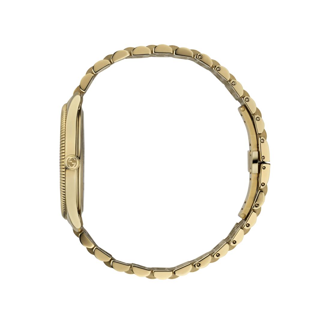 Gucci G-Timeless Silver Dial Slim Bee PVD Gold Plated Unisex Quartz Watch YA1264155