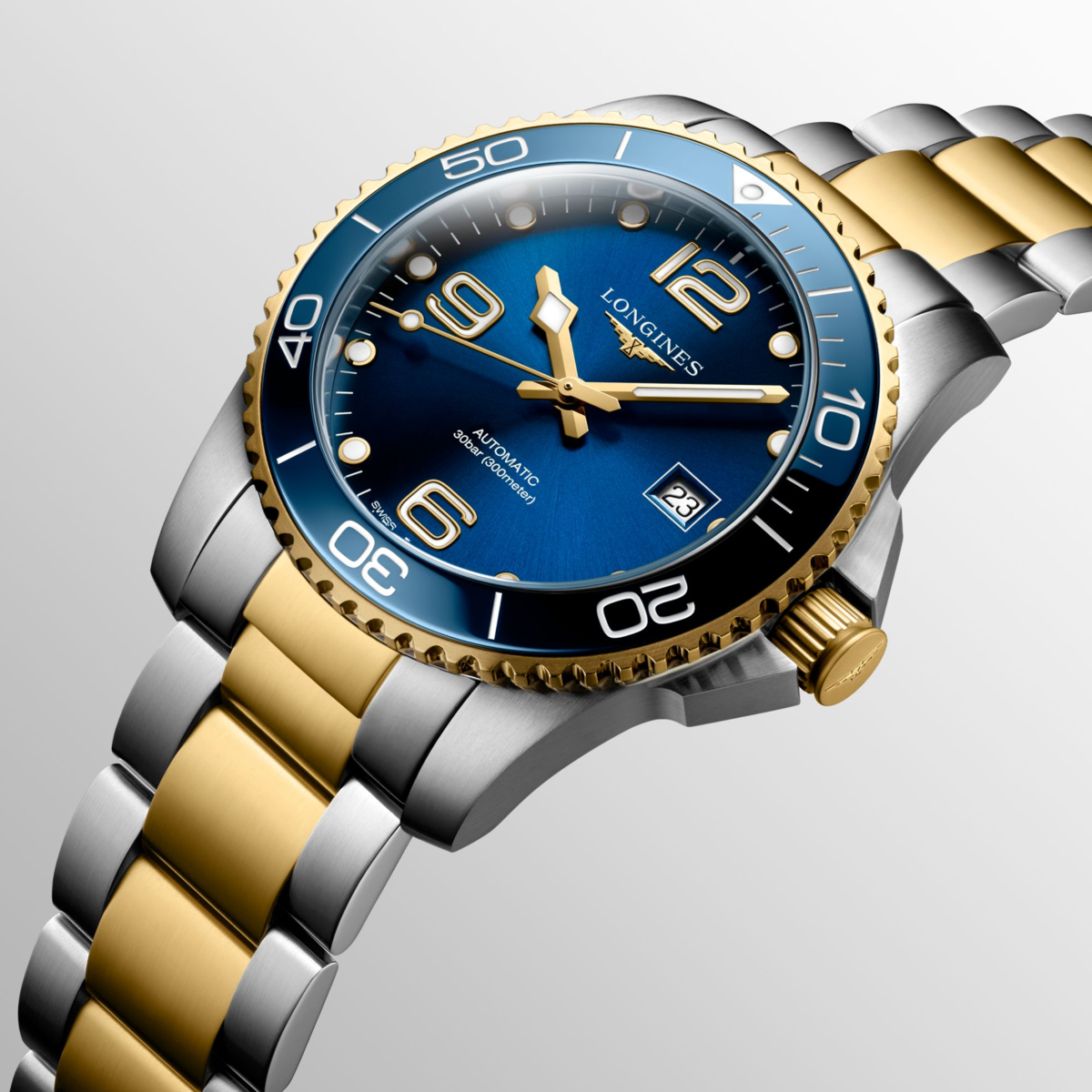 Longines HydroConquest Blue Dial Two Tone Mens Watch L37813967