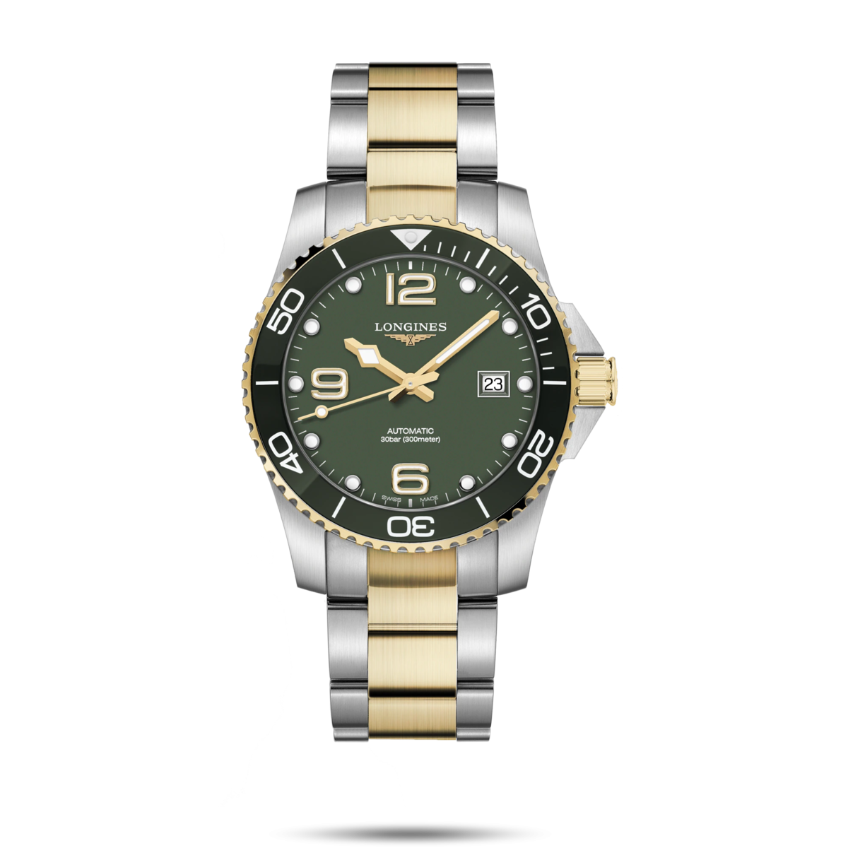 Longines HydroConquest Green Dial Two Tone Mens Watch L37813067