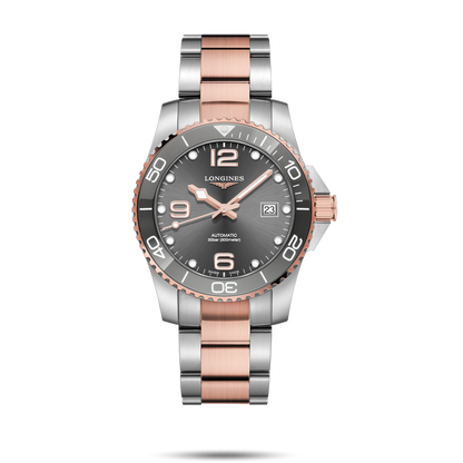 Longines HydroConquest Grey Dial Two Tone Mens Watch L37813787