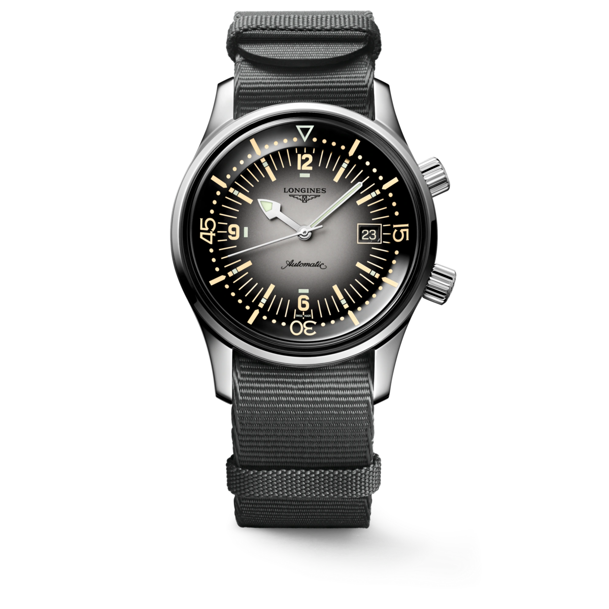 Longines Legend Diver Grey Dial Stainless Steel Mens Watch L37744702