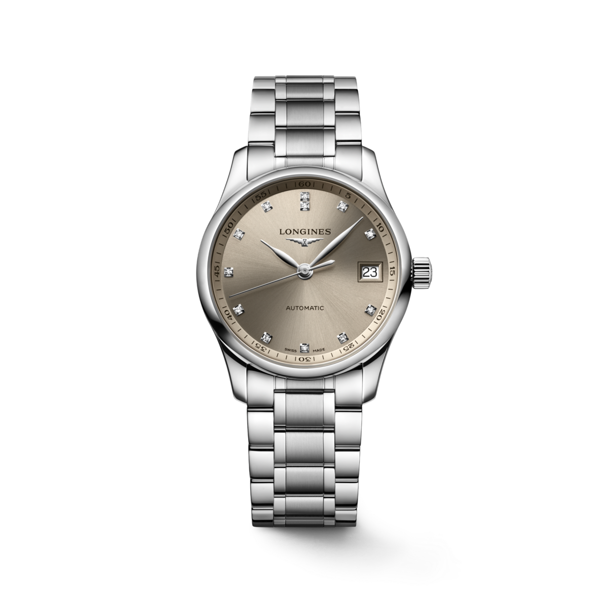 Longines Master Collection Beige Diamond Set Dial Stainless Steel Womens Watch L23574076