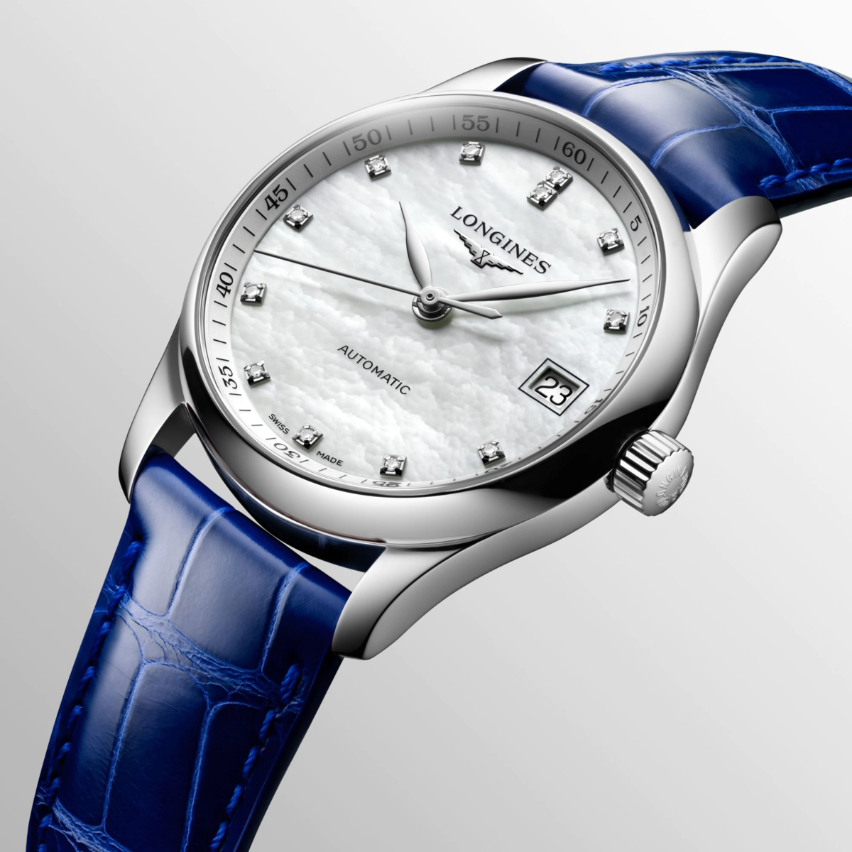 Longines Master Collection Mother of Pearl Diamond Set Dial Stainless Steel Womens Watch L23574870