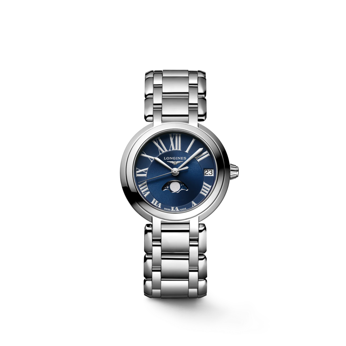Longines PrimaLuna Blue Dial Stainless Steel Womens Quartz Watch L81154916