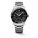 Longines Spirit Zulu Time Black Dial Stainless Steel Mens GMT Watch 42mm L38124536