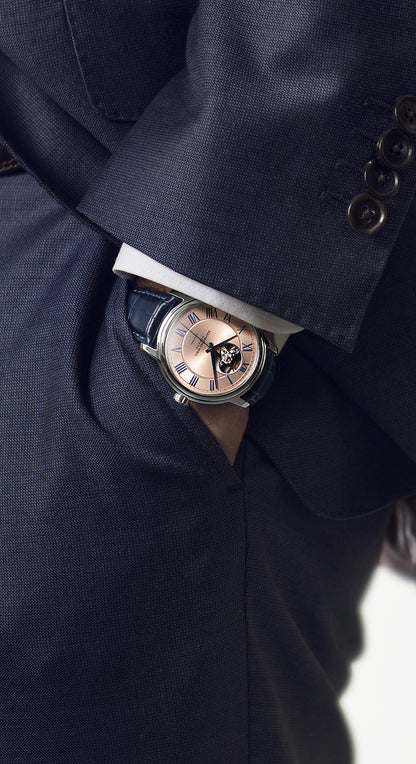 Raymond Weil Maestro Salmon Pink Copper Dial Stainless Steel Mens Calibre RW4200 Watch 2227-STC-00808