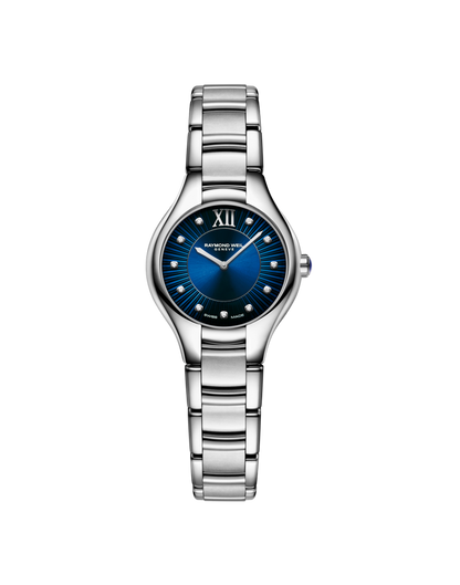 Raymond Weil Noemia Blue Diamond Set Dial Stainless Steel Womens Quartz Watch 24mm 5124-ST-50181