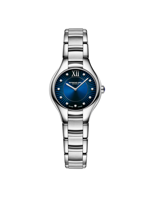 Raymond Weil Noemia Blue Diamond Set Dial Stainless Steel Womens Quartz Watch 24mm 5124-ST-50181